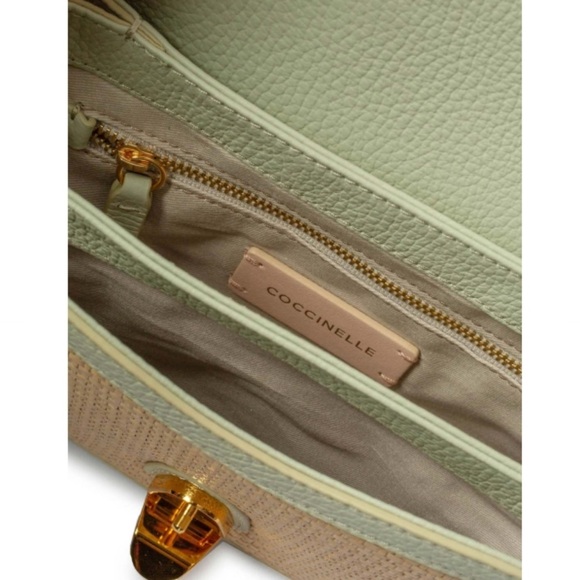 Coccinelle Dew Straw Small Bag – Raffia & Celadon Leather – Made in Italy – NWOT - Picture 2 of 12